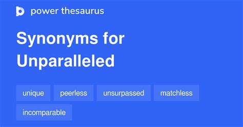 UNPARALLELED Synonyms .